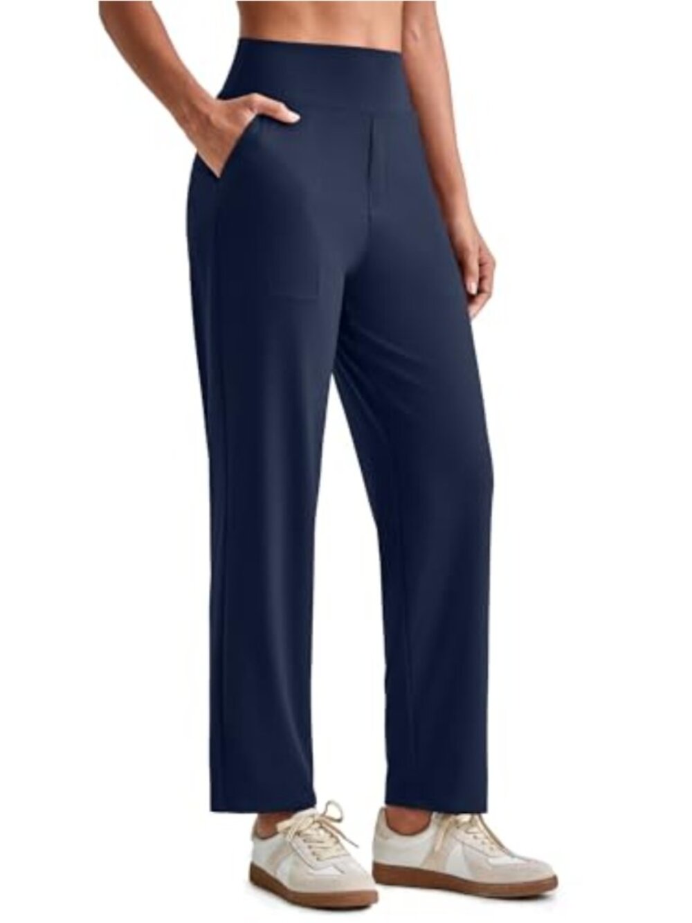 G4Free Women's Straight Leg Ankle Work Pants Stretchy High Waist Yoga Trousers